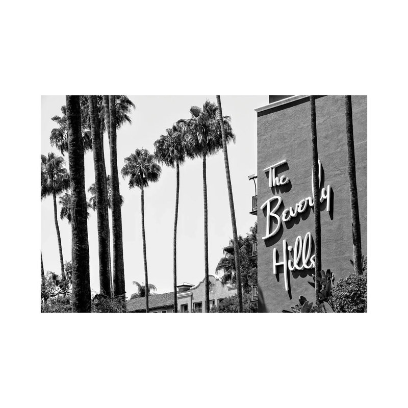 Black California Series - The Beverly Hills Hotel by Philippe Hugonnard - Print on Canvas, Wrapped Canvas