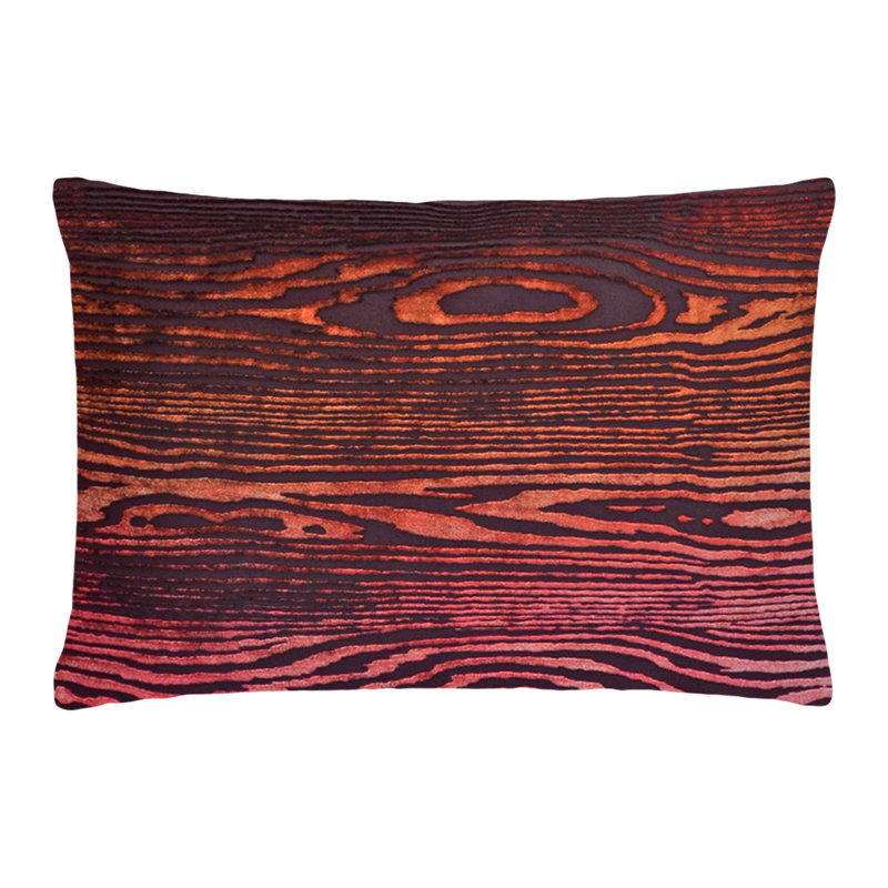 Woodgrain Rectangle Velvet Pillow Cover & Insert, Wildberry, Square 20"H x 20"W