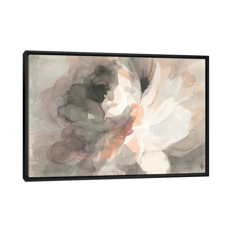 Abstract Peony by Danhui Nai - Painting, 40" H x 60" W x 1.5" D, Black Framed Canvas