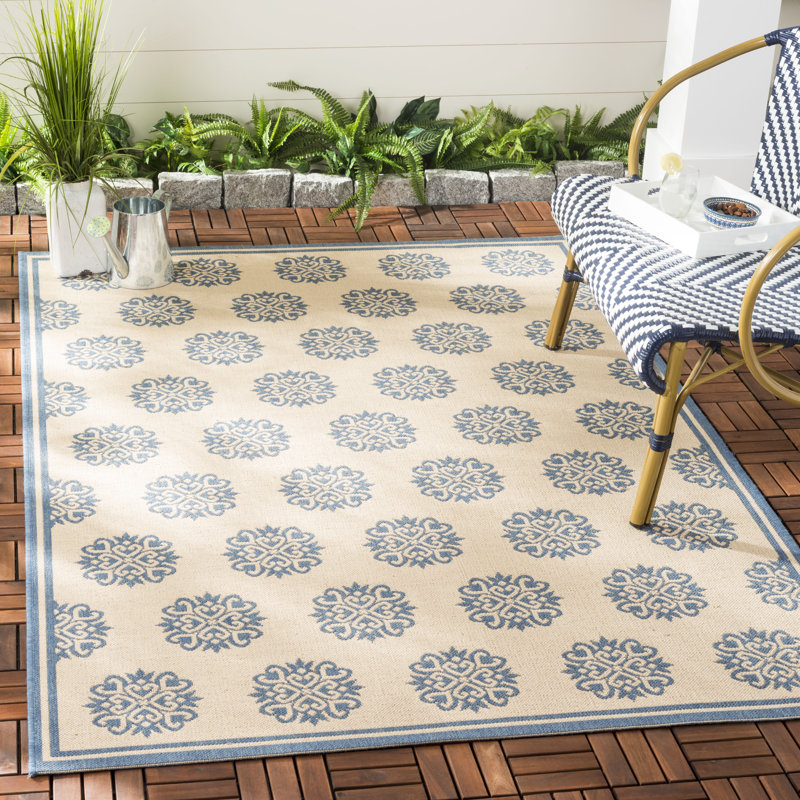Frankee Performance Ikat Indoor/Outdoor Area Rug, Rectangle 9' x 12'