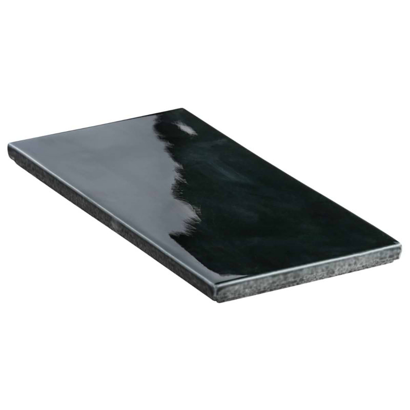 Nabi Subway 4.5x9 Subway Polished Glass Tile, Midnight Blue Green