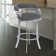 Kellum Swivel Counter and Bar Height Barstool with Arms in Faux Leather Upholstery and Metal Legs
