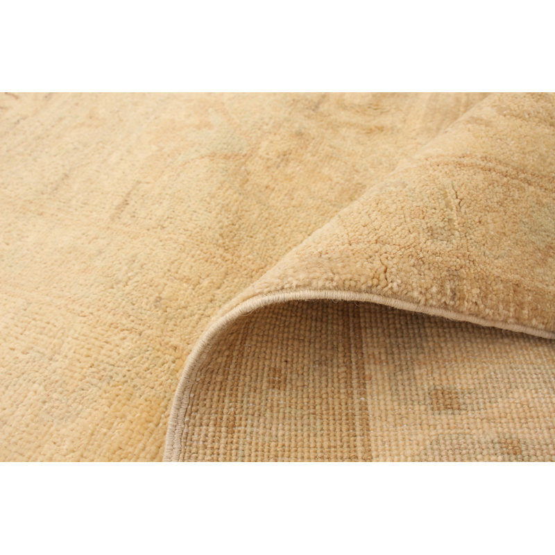Tapis en laine beige 8 pi 1 po x 9 pi 8 po à la main one-of-kind-noué la 2010 chobi Ilan
