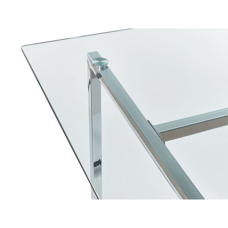 Bedina Glass Top Metal Base Dining Table
