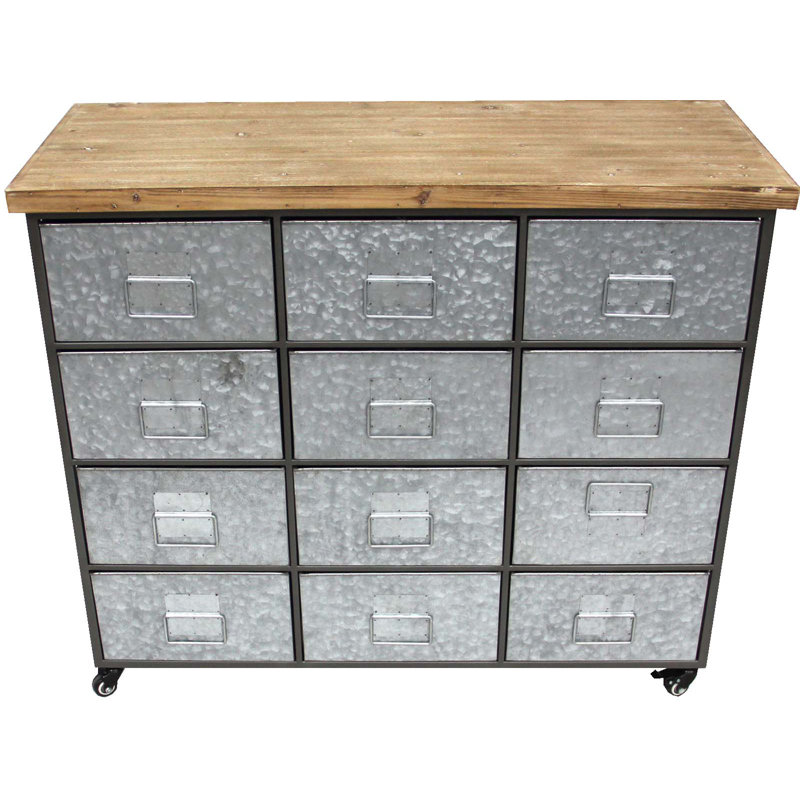 Furst Iron 102cm W 12 - Drawer Chest of Drawers