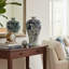 Urne décorative Rayn, art chinois blanc bleu, porcelaine de 24 pouces
