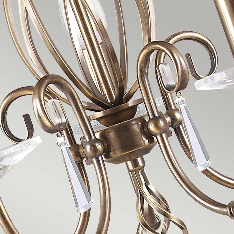 Thebes 5 - Light Candle Style Chandelier, Aged Brass
