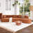 132" Modern Sectional Sofa With Curved Design, 2-Piece Chenille Modular Couch With 4 Pillows, Plush Sponge & Spring Cushion-1689223684