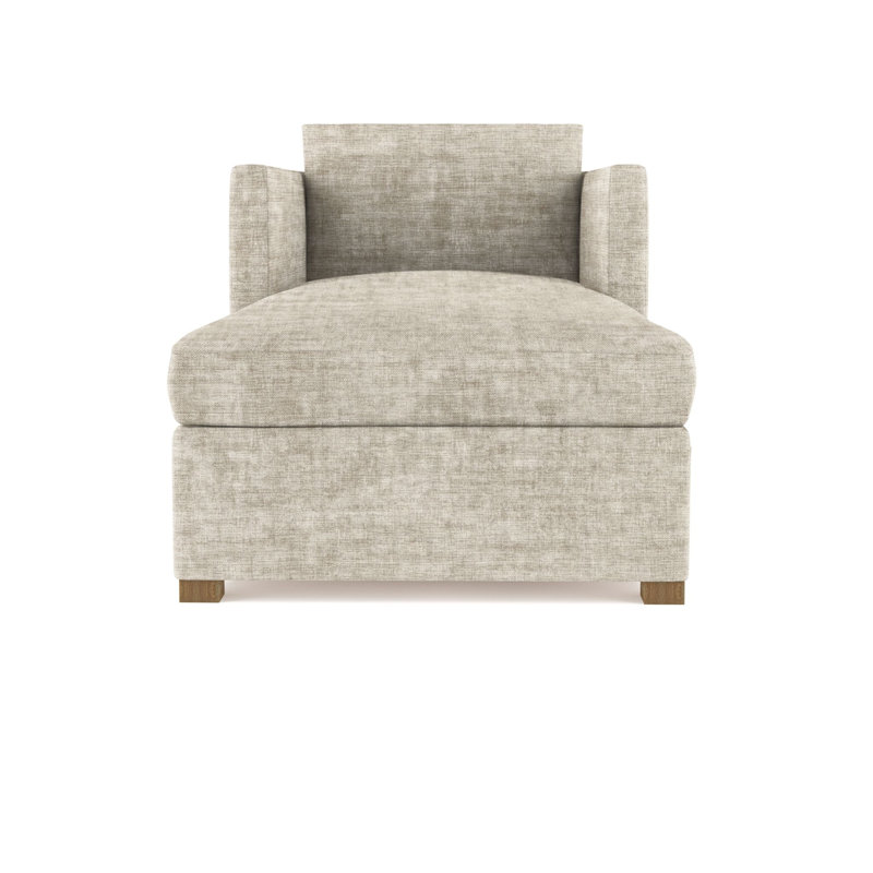 Madison Chaise Lounge, Plush Velvet Oyster, Weathered