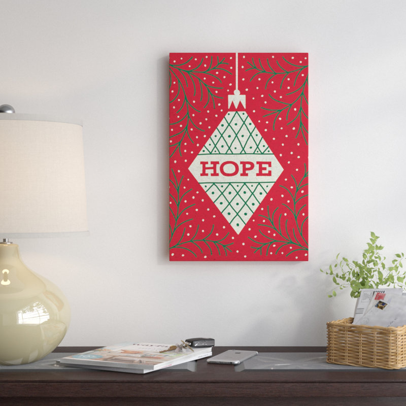 «Jolly Holiday Ornaments Series: Hope», impression sur toile, H 26 po x l 18 po x P 1,5 po, Toile tendue, Pas de tapis