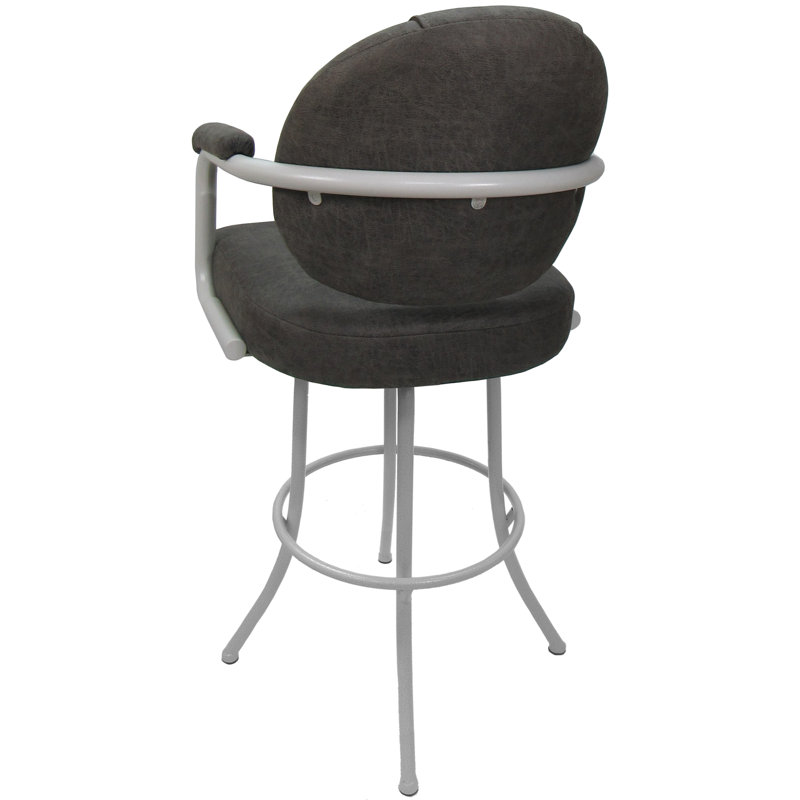 Tabouret de comptoir pivotant 26,00 po Gurtejveer, Blanc, Brun
