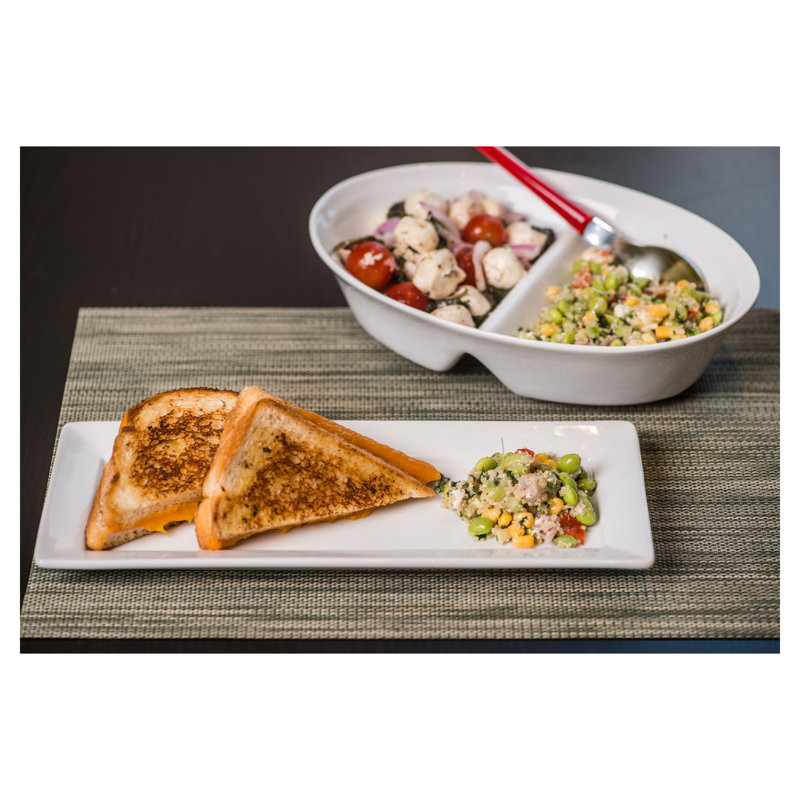 White Porcelain Rectangular Serving Platters Set of 2