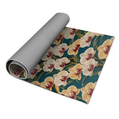 Tapis d'intérieur et d'extérieur brun Botanical