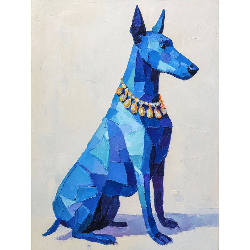 Abstrait, art mural bleu sur toile tendue
