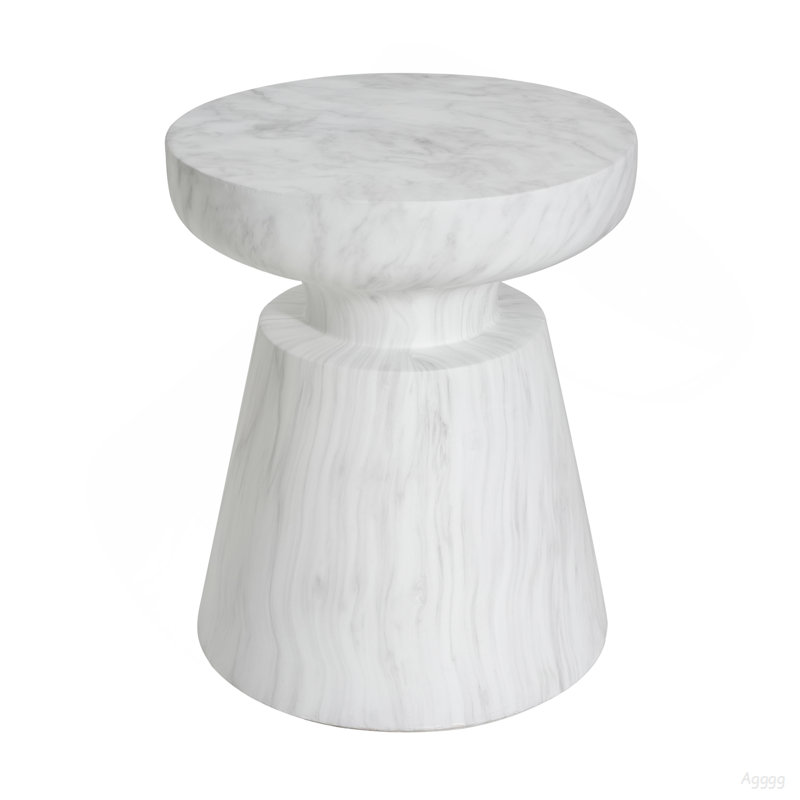 Table d'appoint d'extérieur en travertin Ponti, White