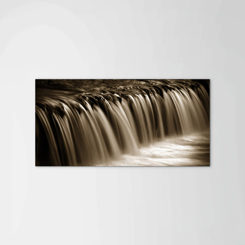 Cascata by Art Studio 50cm H x 100cm W High Quality Print on Frameless Panel, Lightweight, Ready to Hang, MetalArt Materic