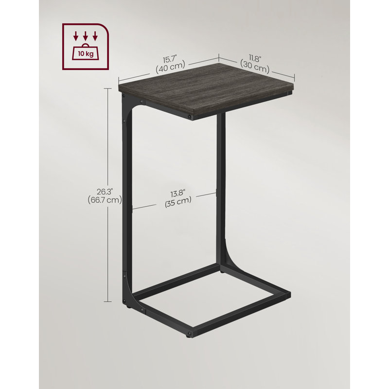 Alizon Pedestal End Table, Grey