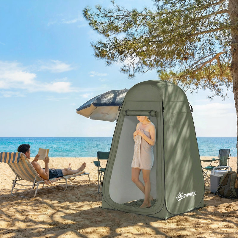 Tente de douche Pop Up, vestiaire d'intimité pour l'extérieur, vert, Vert