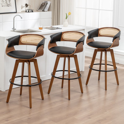 Tabourets de bar pivotants et rembourrés (ensemble de 3)