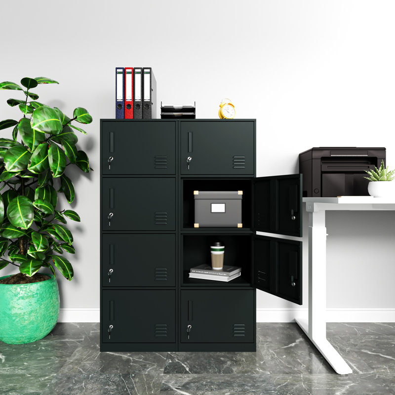 Casiers en métal pour les employés, casier de rangement de bureau avec 4 portes, armoire de rangement haute pour les employés, école, bureau, maison, gymnase, chambre à coucher
