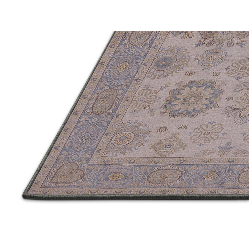Tapis oriental brun / bleu Bershire, Rectangle 7 pi x 10 pi