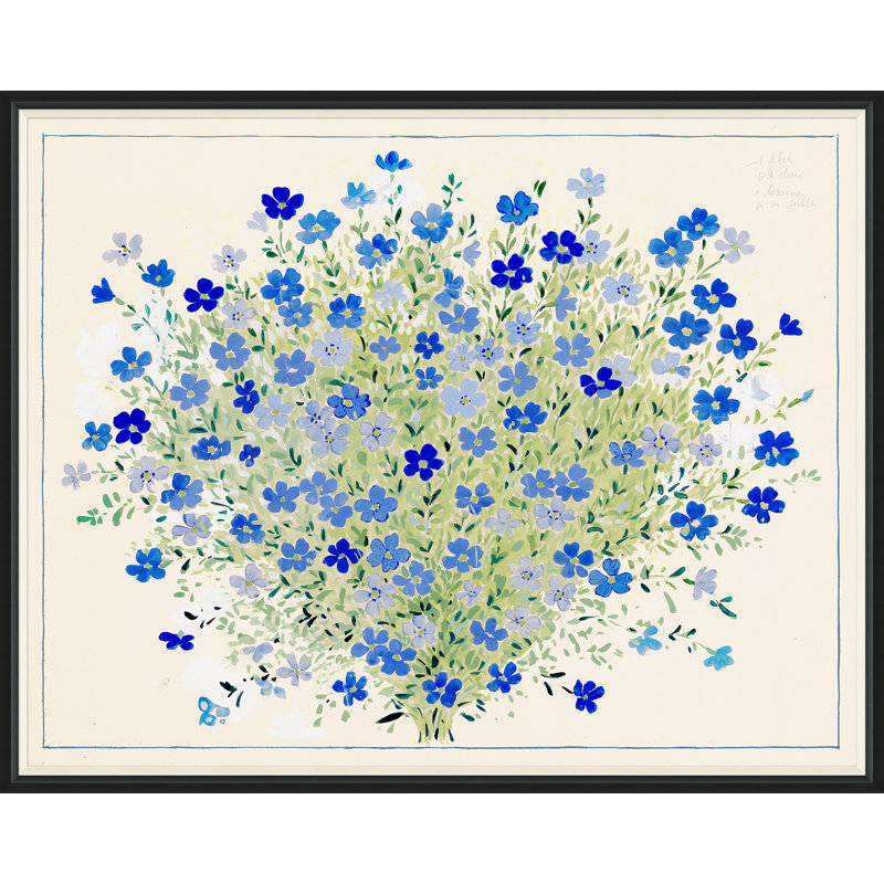 Geranium Print by Paule Marrot, Black Framed, 43" H x 54" W x 1.25" D