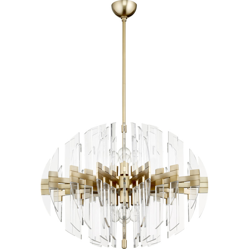 Luminaire suspendu 8 lumières Steele, Laiton vieilli