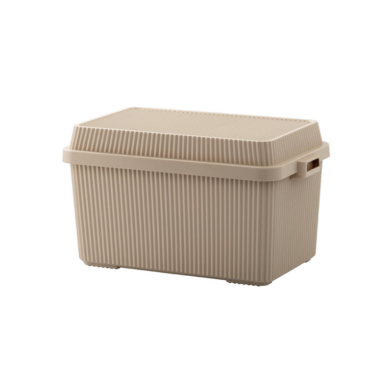 Boîte de rangement en plastique Like-it, Beige, H 17,75 po x l 16,61 po x P 27,83 po