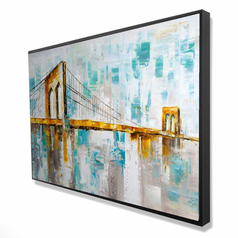 Brooklyn Bridge Canvas Art | Industrial Framed Decor