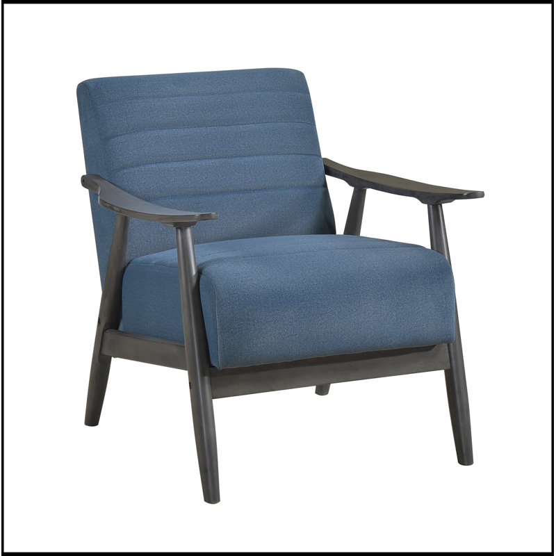 Fauteuil en tissu avec 4 pieds, Bleu