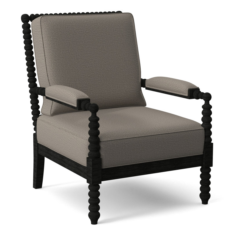 Jamilla Armchair, Antique Black Finish, Stone Crypton Performance; 0884-83