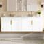 Meuble-lavabo mural de 30 po avec lavabo en céramique à 3 trous de style moderne et bois, meuble-lavabo intérieur spacieux et spacieux, conception simple et armoire de rangement pratique-187468712-187468719