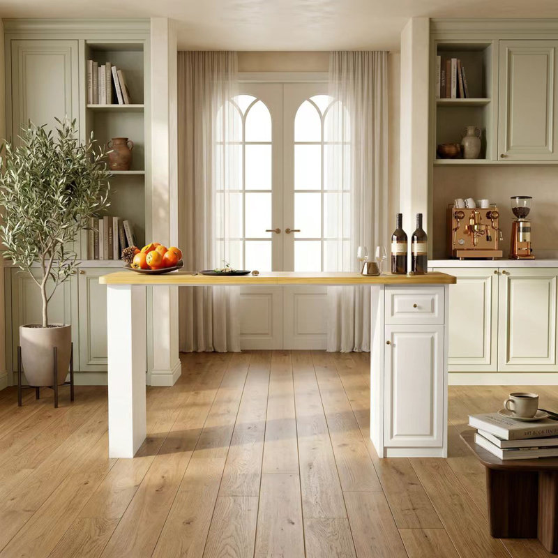 Bar à la maison 82,7 po de large avec bordure festonnée