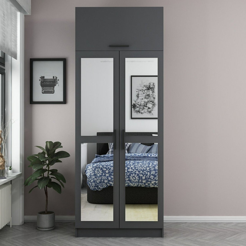 Garde-robe, Gris, H 92,5 po x l 35,4 po x P 20,5 po