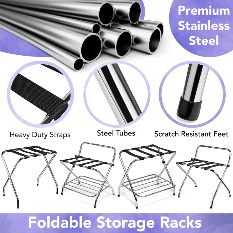 USTECH Luggage Rack-Single Tier with Highback-DIY-Pack of 1