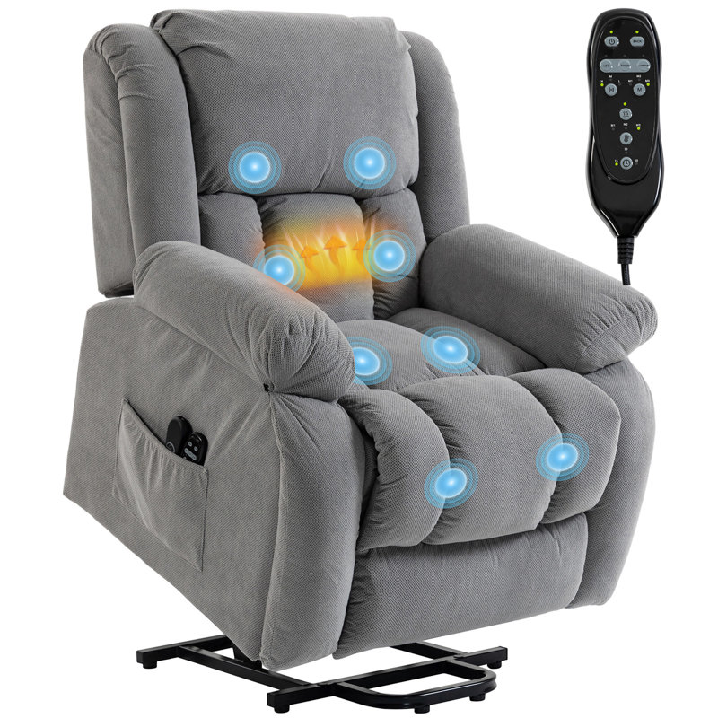 104 cm Wide Velvet Lift Assist Recliner