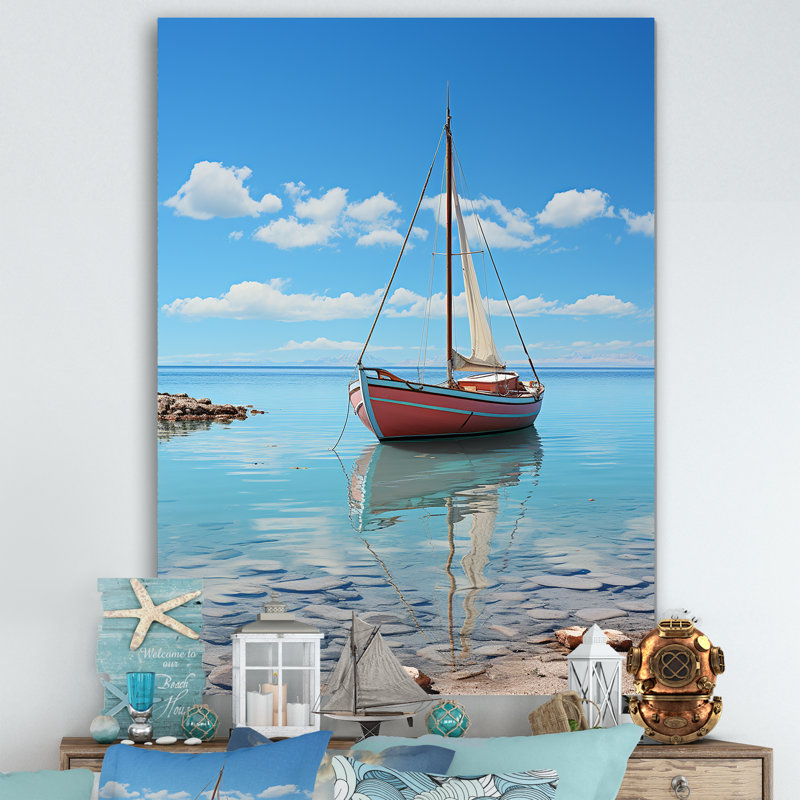 Horizon de planche à voile maritime sur toile, Toile tendue, H 20 po x l 12 po x P 1 po