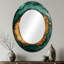 Bold Forest Landscape Path of the Emerald River III - Grand miroir mural ovale sur métal-969987449