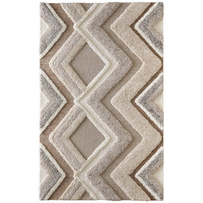 Tapis brun à motif géométrique transitionnel Anica