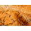 Tapis de la surface en laine 4 pi 8 po x 8 po "one-of-kind" à la main-noué la 1980 light orange Overdyed