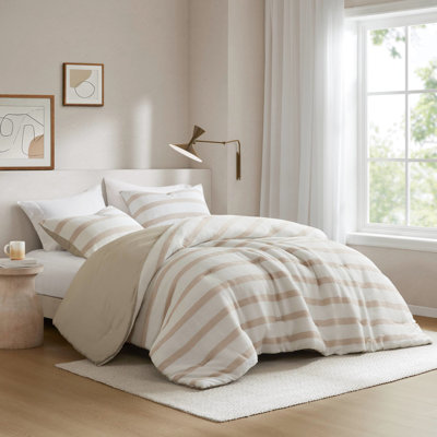 Très grand / très grand rayé teint 3, rayures savamment tissées pour un éclat de couleur, bord de mer contemporain ou intérieur, édredon à texture douce, confort toutes saisons avec revers en microfibre légère et lisse,