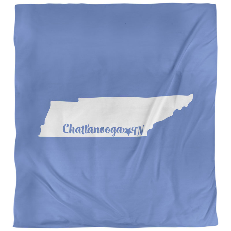 Housse de couette réversible simple Chattanooga Tennessee, Housse de couette pour très grand lit, Bleu, Microfibre