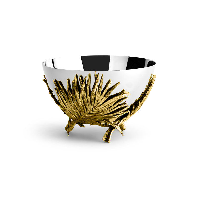 Palm Bowl, 5.5"H x 8"W x 8"D