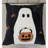 Halloween Ghost With Pumpkin Bucket Throw Pillow
