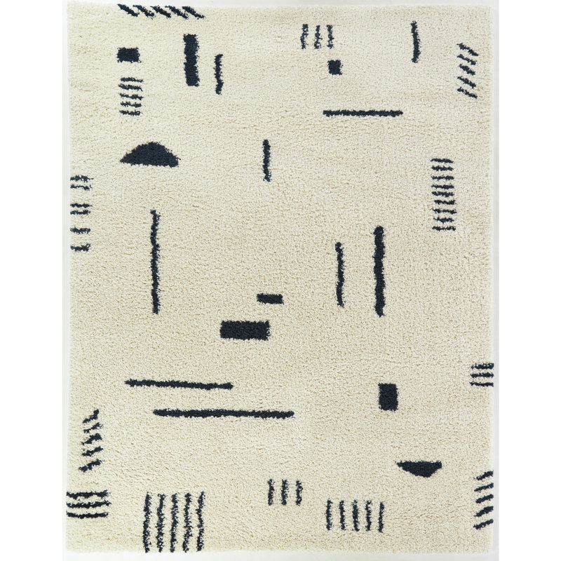 Tapis géométrique à poils longs Morin, Rectangle 6 pi 7 po x 9 pi