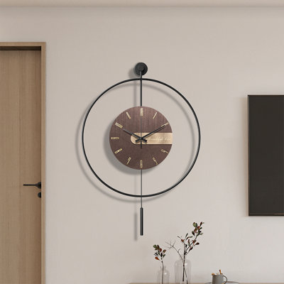 Black,Brown Round Analog Wall Clocks
