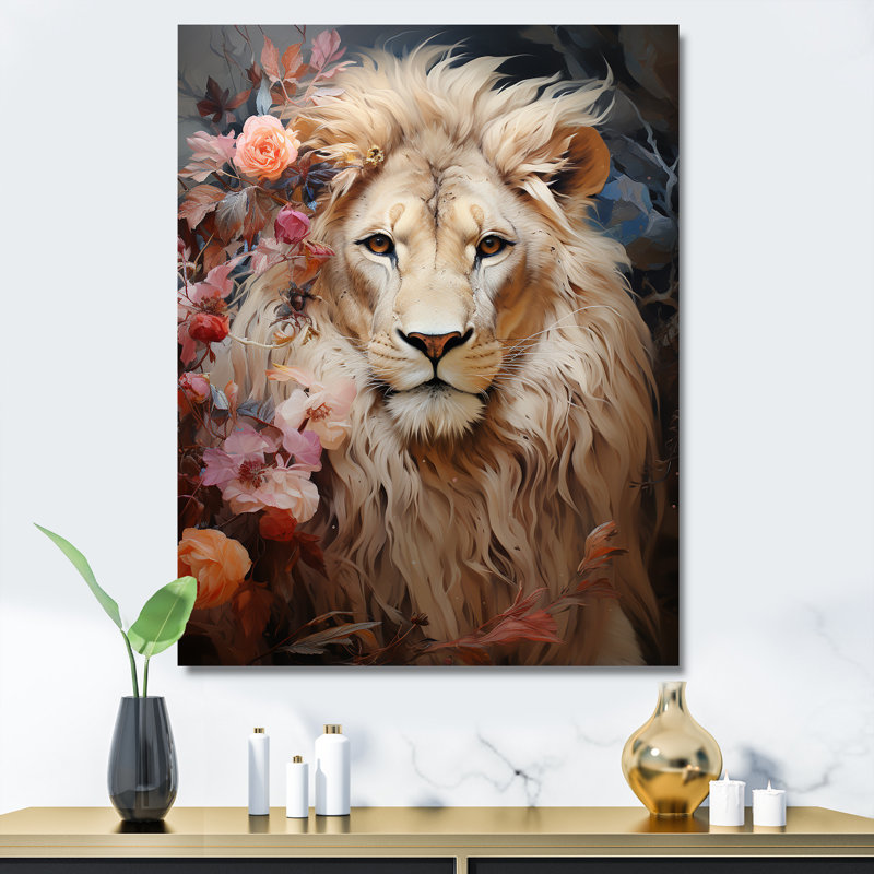 «Lion Ethereal Presence Dreamy Hues» sur impression sur toile, Toile tendue, H 40 po x l 30 po x P 1,5 po