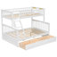 Lit simple superposé au dessus d'un lit double avec tiroirs, lits convertibles, blanc-1211951174