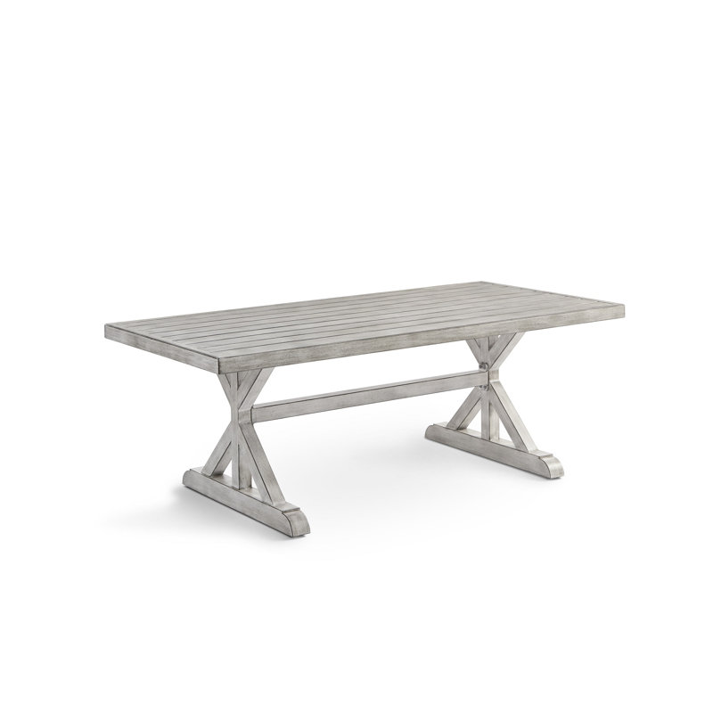 Rectangular 6- Person 72" Long Dining Set with Cushions, Cast Slate Sunbrella® Plainweave