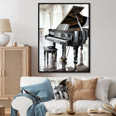 Midnight Black Piano Tranquility I - musique, art mural
